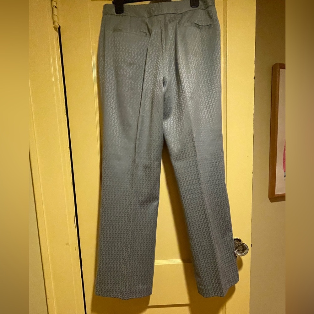 Larry Levine Women’s Textured Slate Blue Gray Pants - Picture 2 of 4